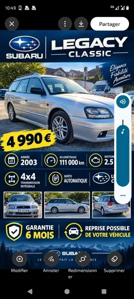 Subaru legacy 2.5 4x4 De Suisse