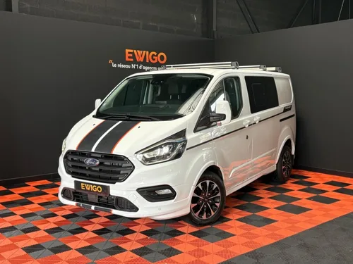 FORD CUSTOM FOURGON CABINE APPROFONDIE 2.0 ECOBLUE 185 CH L1H1 SPORT / COURROIE OK / ATTELAGE / CAMERA / CARPLAY