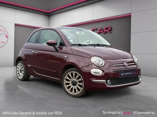 FIAT 500 LOUNGE 1.2 69Ch Garantie 12 mois Toit panoramique radar arriere bluetooth