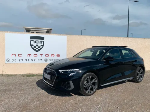Audi A3 Sportback 30 1.0 TFSI 110 cv Mild Hybrid S Tronic7 S Line - Toit ouvrant, Camera, CarPlay, Park Assist, Virtual Cockpit, Régulateur de vitesse adaptatif..