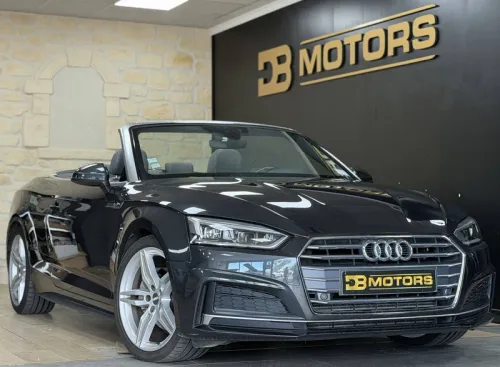 1°Main Garantie 12 mois Audi A5 Cabriolet 3.0 L TDI 218 ch S line S tronic 7 / Virtual Cockpit / Caméra / Régulateur / Écran multimédia / Radar avant + Arrière / Entretien Suivi / TVA Récupérable